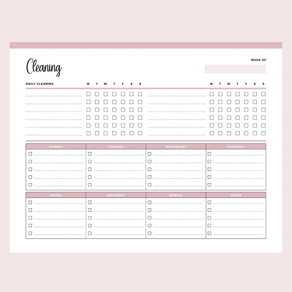 Printable Weekly House Cleaining Checklist
