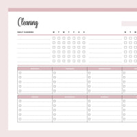Printable Weekly House Cleaining Checklist - Pink