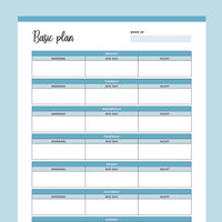 Printable Weekly Overview Planner - Blue