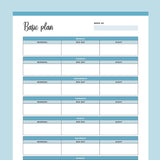 Printable Weekly Overview Planner - Blue