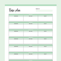 Printable Weekly Overview Planner - Green