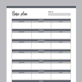 Printable Weekly Overview Planner - Grey