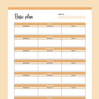 Printable Weekly Overview Planner - Orange