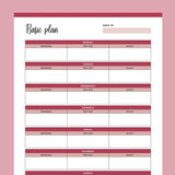 Printable Weekly Overview Planner - Red