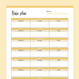 Printable Weekly Overview Planner - Yellow