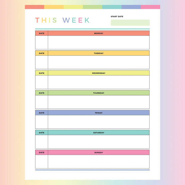 Printable Weekly Planner For Kids
