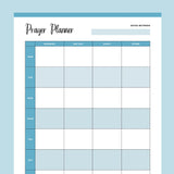 Printable Weekly Prayer Planner - Blue