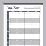 Printable Weekly Prayer Planner - Grey