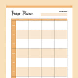 Printable Weekly Prayer Planner - Orange