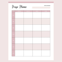 Printable Weekly Prayer Planner