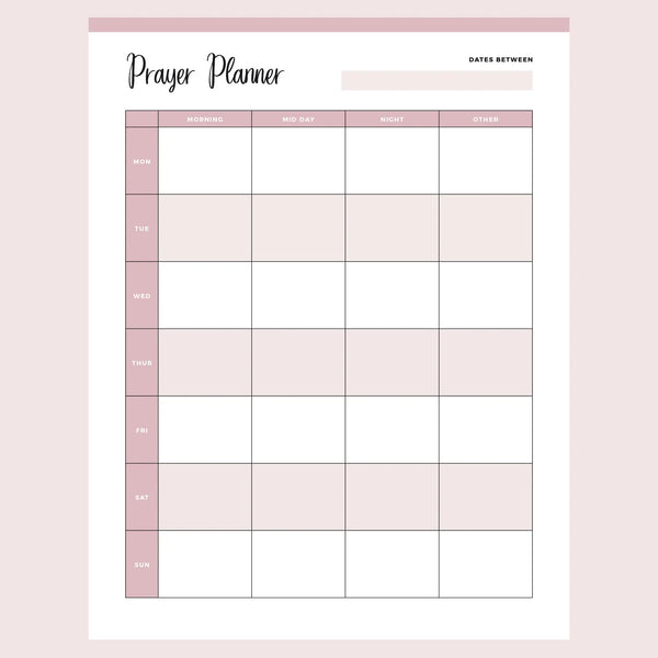 Printable Weekly Prayer Planner | Instant Download PDF – Plan Print Land