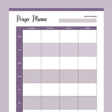 Printable Weekly Prayer Planner - Purple