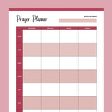 Printable Weekly Prayer Planner - Red