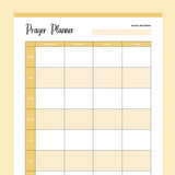 Printable Weekly Prayer Planner - Yellow