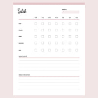 Printable Weekly Salah Tracker