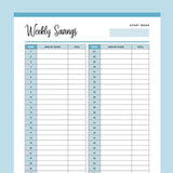 Printable Weekly Savings and Spending Trackers - Blue