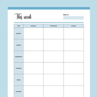 Printable Weekly To-Do Planner - Blue