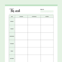 Printable Weekly To-Do Planner - Green