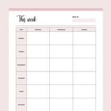 Printable Weekly To-Do Planner - Pink