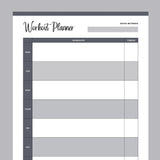 Printable Weekly Work Out Planner - Grey