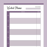 Printable Weekly Work Out Planner - Purple