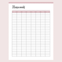 Printable Weightloss Measurement Tracker Page 1