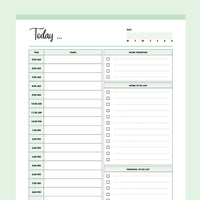 Printable Work From Home Planner - Green