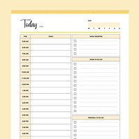 Printable Work From Home Planner - Yellow