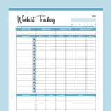 Printable Work Out Planner - Blue