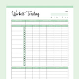 Printable Work Out Planner - Green