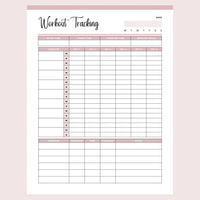Printable Work Out Planner