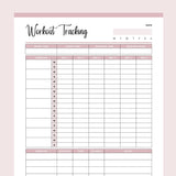 Printable Work Out Planner - Pink