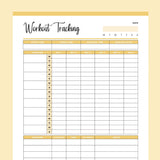 Printable Work Out Planner - Yellow