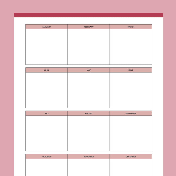 Printable Year At A Glance Calendar – Plan Print Land printable-year-at-a-glance-calendar-plan-print-land