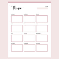 Printable Year at a Glance Page