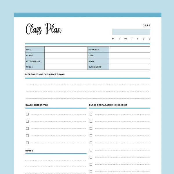 Printable Yoga Class Planner | Instant Download PDF | A4 and US Letter – Plan Print Land printable-yoga-class-planner-instant-download-pdf-a4-and-us-letter-plan-print-land