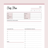 Printable Yoga Class Planner - Pink