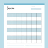 Printable Yoga Sequencing Planner - Blue