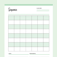 Printable Yoga Sequencing Planner - Green