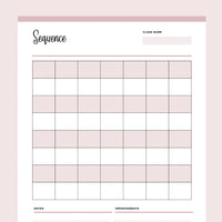 Printable Yoga Sequencing Planner - Pink