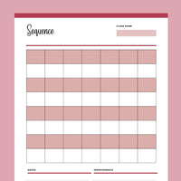 Printable Yoga Sequencing Planner - Red