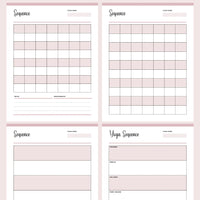 Printable Yoga Sequencing Planner, Yoga Sequence Pages, Yoga