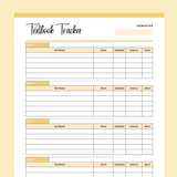 Printable Textbook Tracker - Yellow