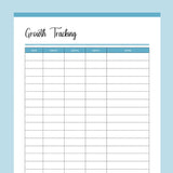 Puppy Growth Tracker Printable - Blue