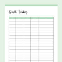 Puppy Growth Tracker Printable - Green