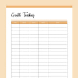 Puppy Growth Tracker Printable - Orange