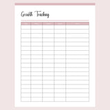 Puppy Growth Tracker Printable
