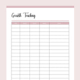 Puppy Growth Tracker Printable - Pink