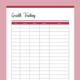 Puppy Growth Tracker Printable - Red