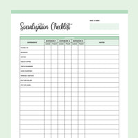 Puppy Socialisation Checklist Printable - Green